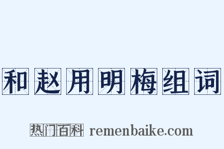 和赵用明梅组词是什么意思的图片